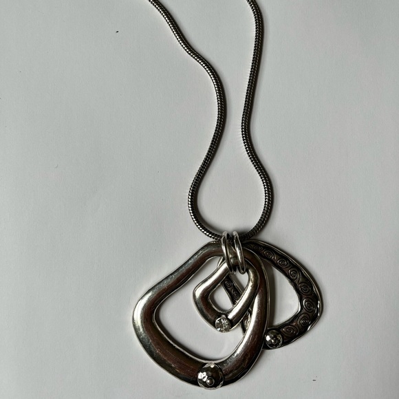 Silver plate thick chain three shape long necklace - Picture 4 of 6